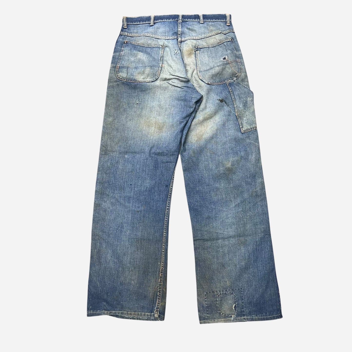 1930s Unbranded donut button fly denim carpenter jeans (32w)