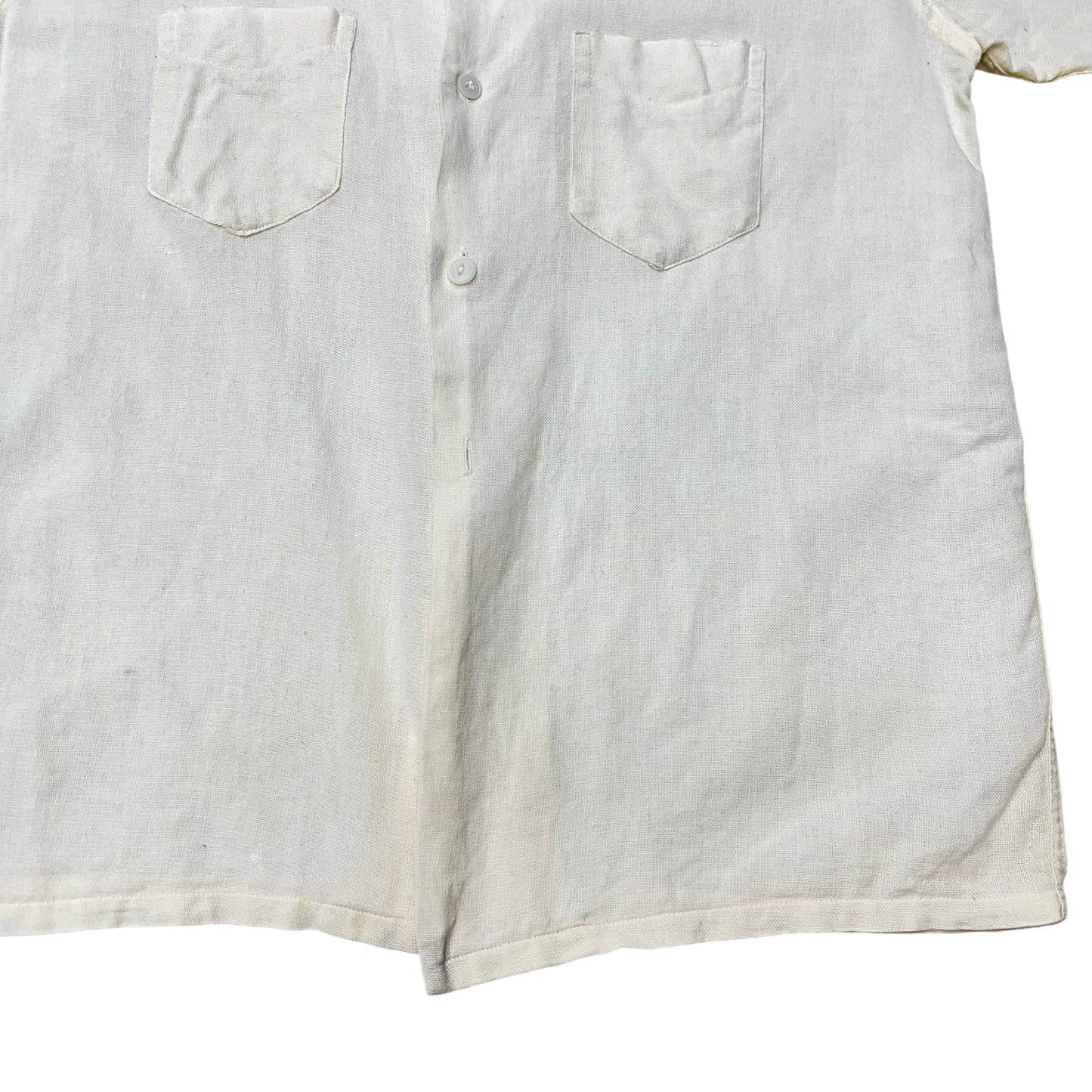 1940s Brooks Lane white linen shirt (M)