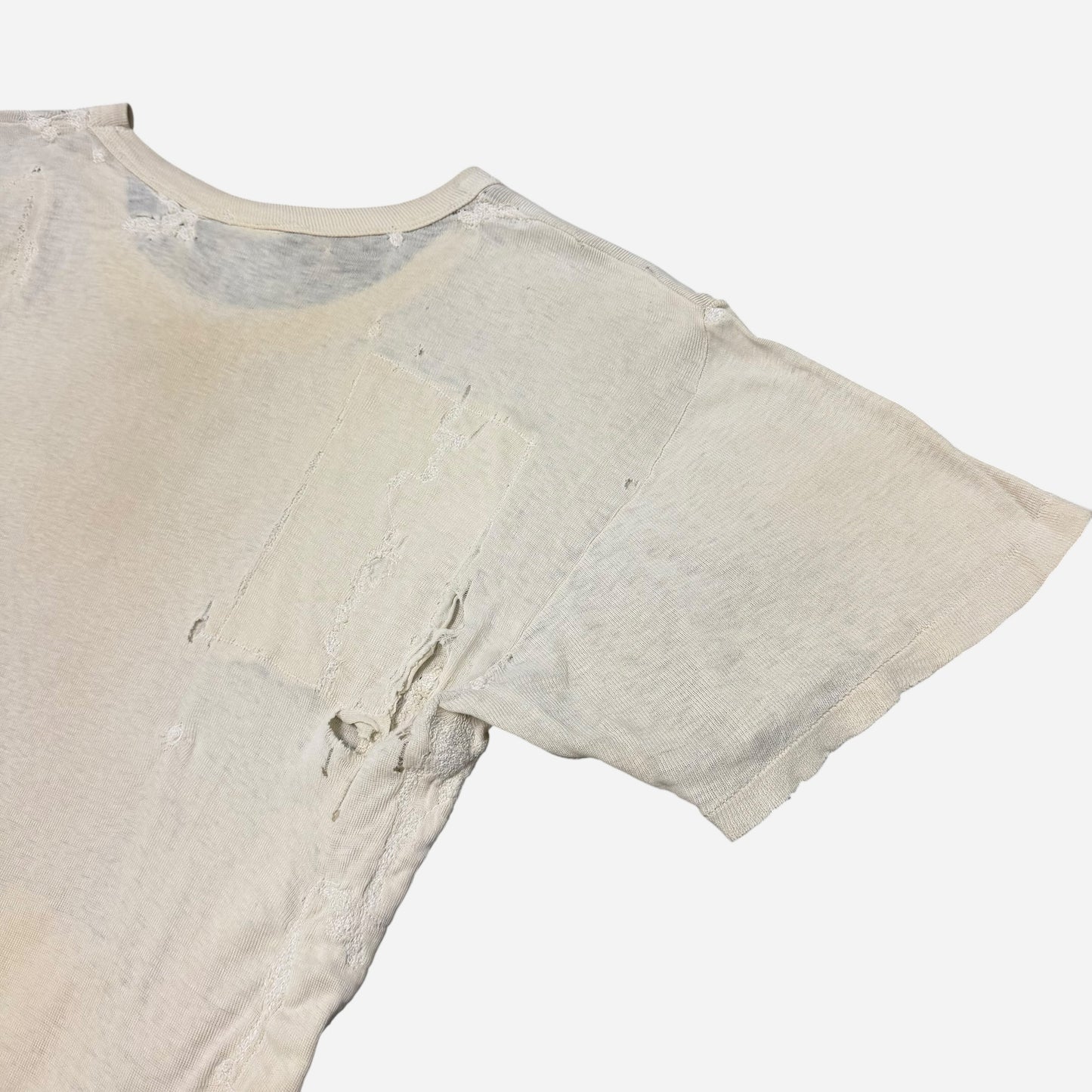 1930s Heavily repaired patchwork t shirt (M)