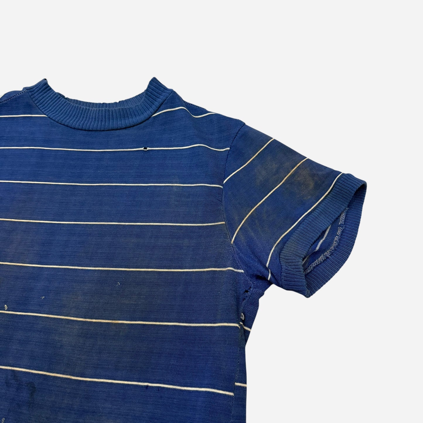 1950s Blue cotton striped t shirt (S)