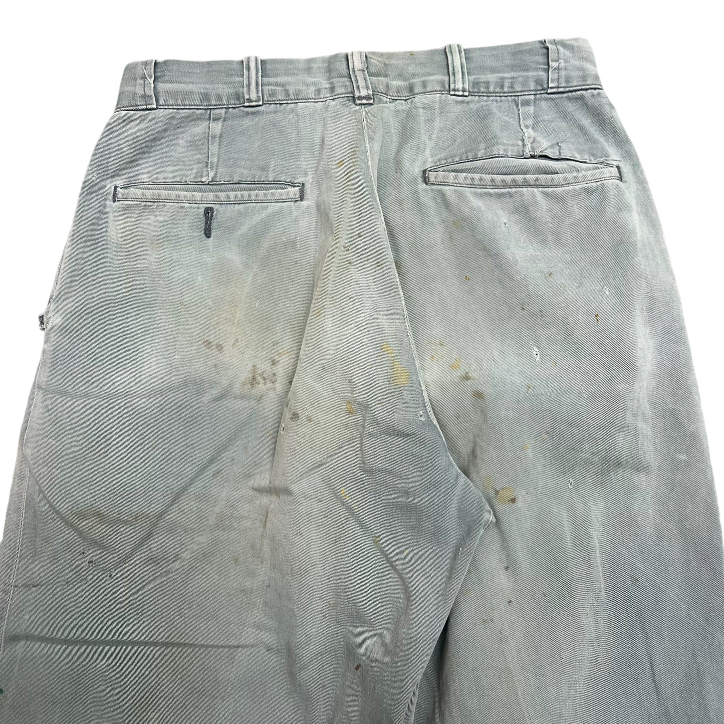 1950s Green sail cloth chino work pants (29w)