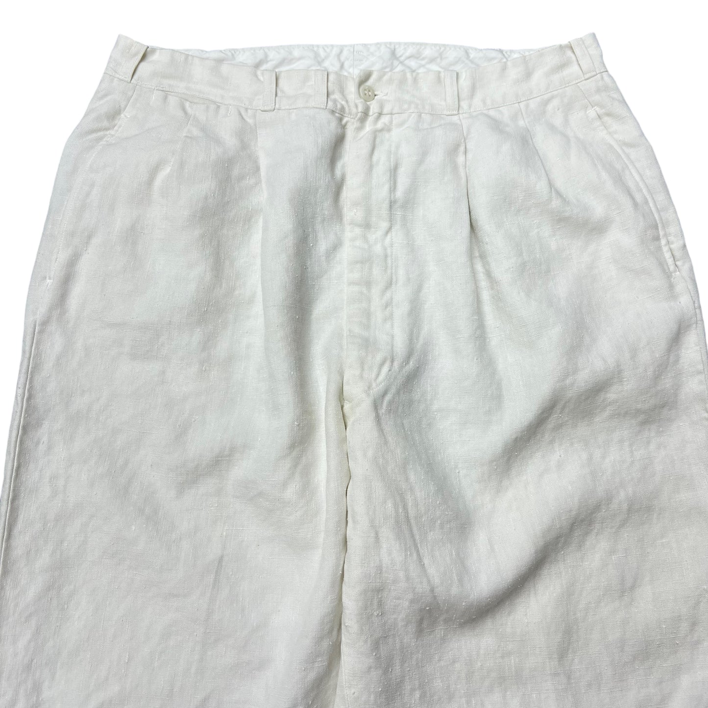 1940s Pleated white linen pants “Palm Beach” (34w)