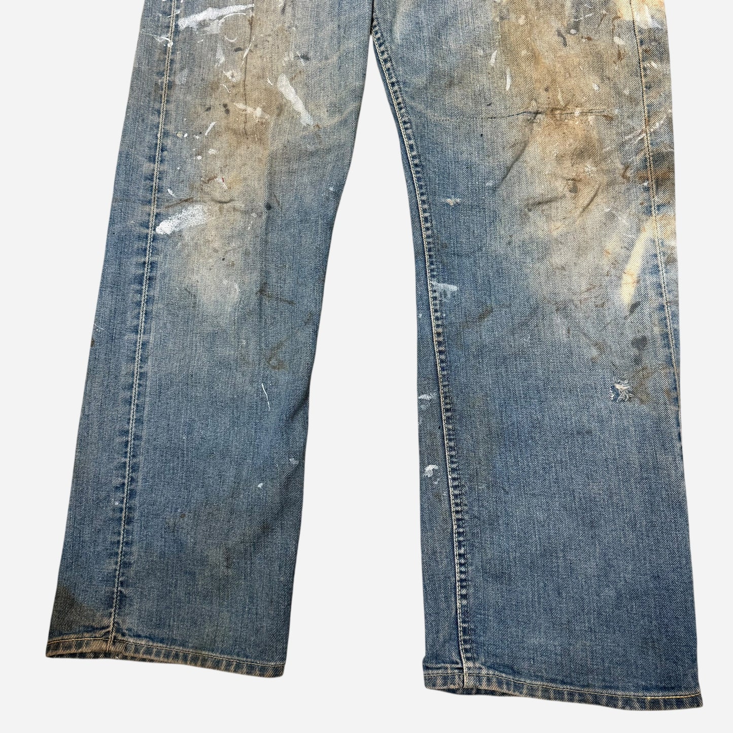 1960s Lee Riders paint splattered half selvedge jeans (32w)