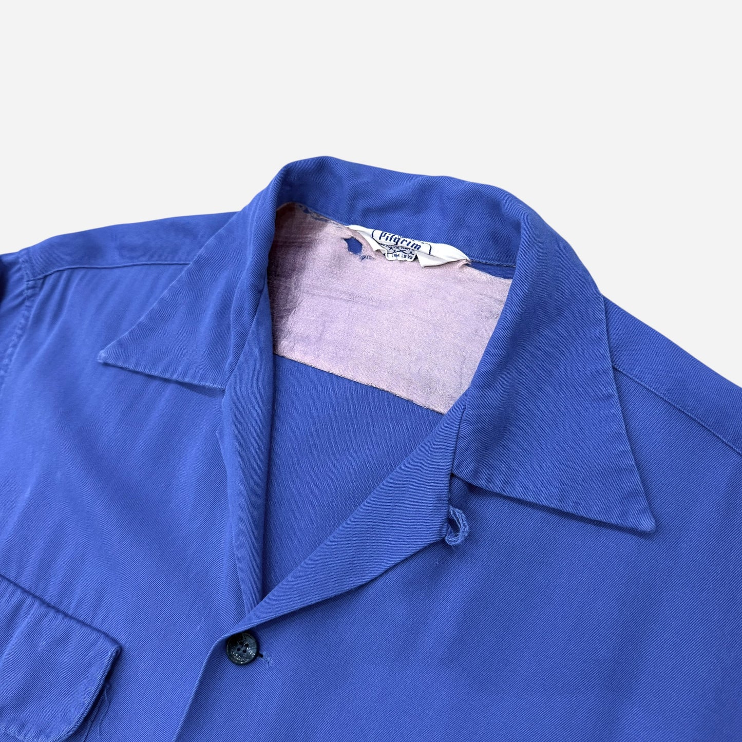 1950s Pilgrim rayon loop collar flap pocket shirt (M)