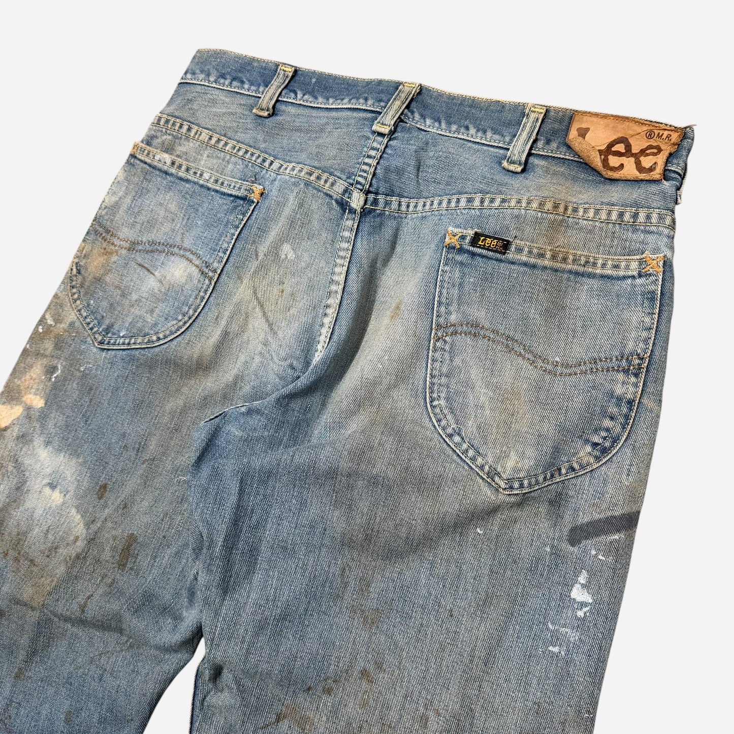 1960s Lee Riders paint splattered half selvedge jeans (32w)