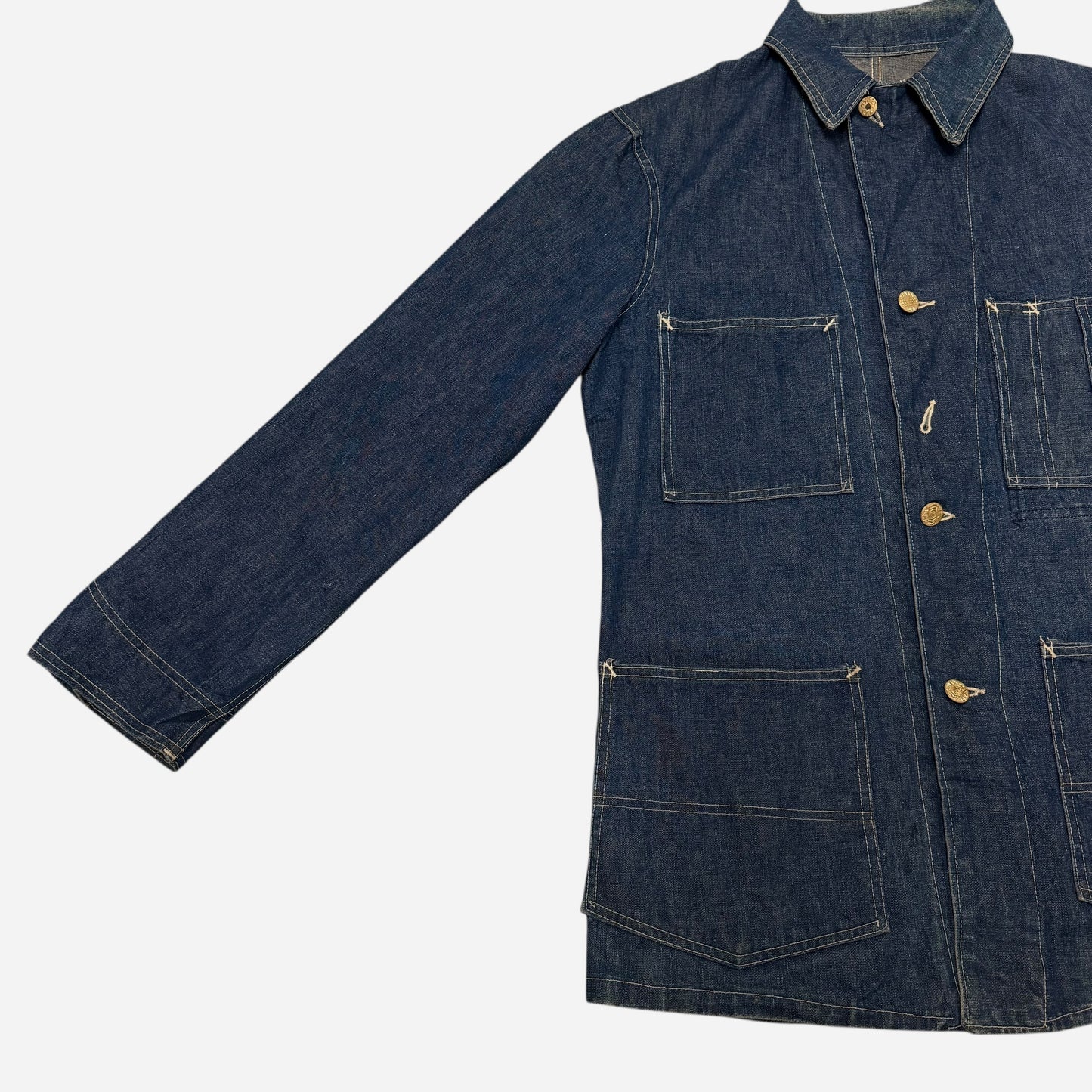 1940s Sweet Orr wobble button ace of spade denim chore jacket (XL)