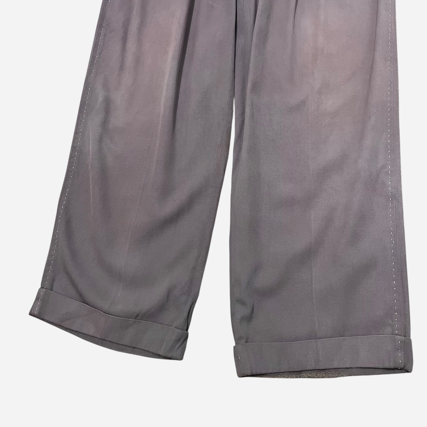 1950s Light purple rayon cotton pleated pants (32w)
