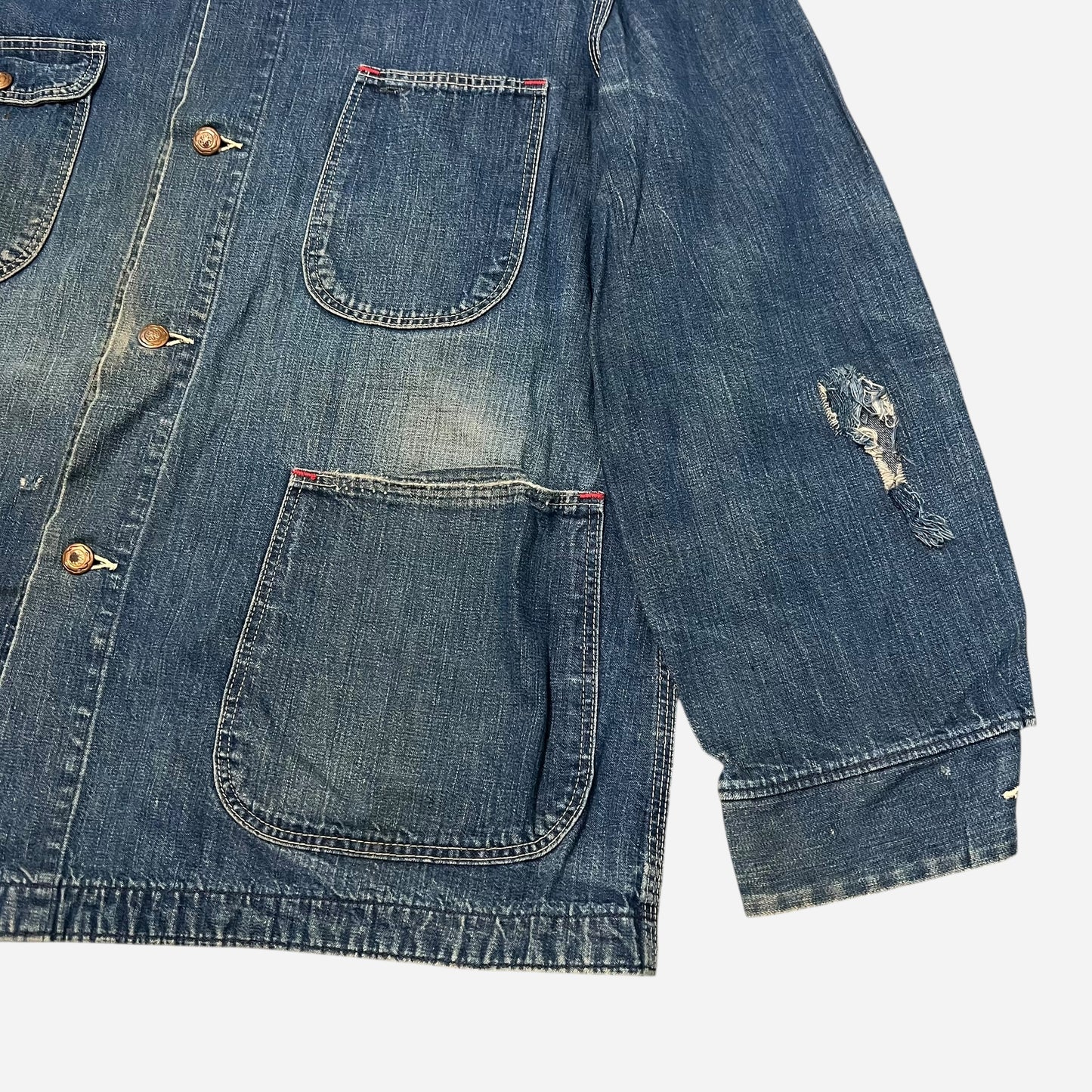 1950s Unbranded denim chore jacket (XL)