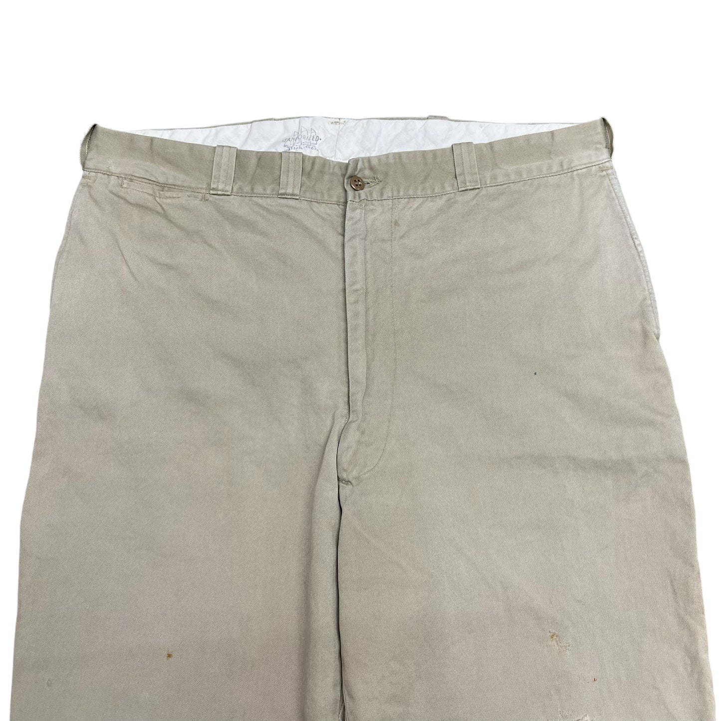 1950s Sail cloth khaki chino work pants (36w)