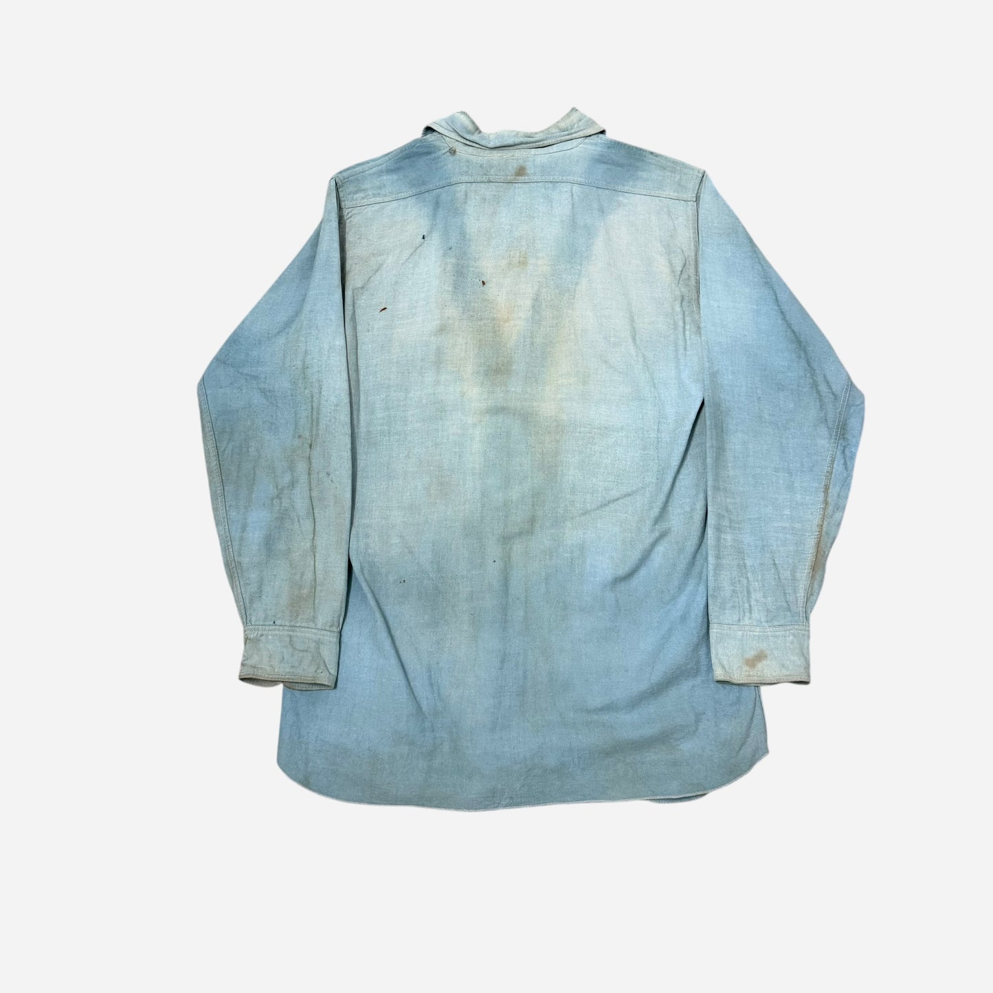 1930s Anvil sun faded cotton moleskin work shirt (M)