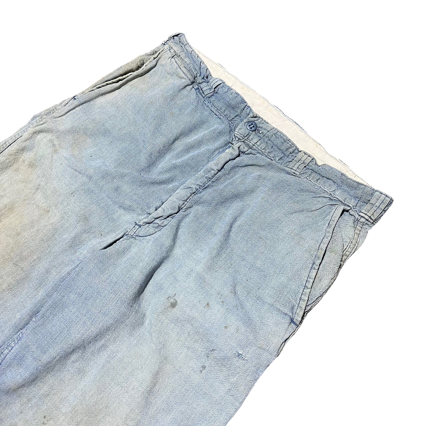 1950s Blue pin check cotton work pants (32w)