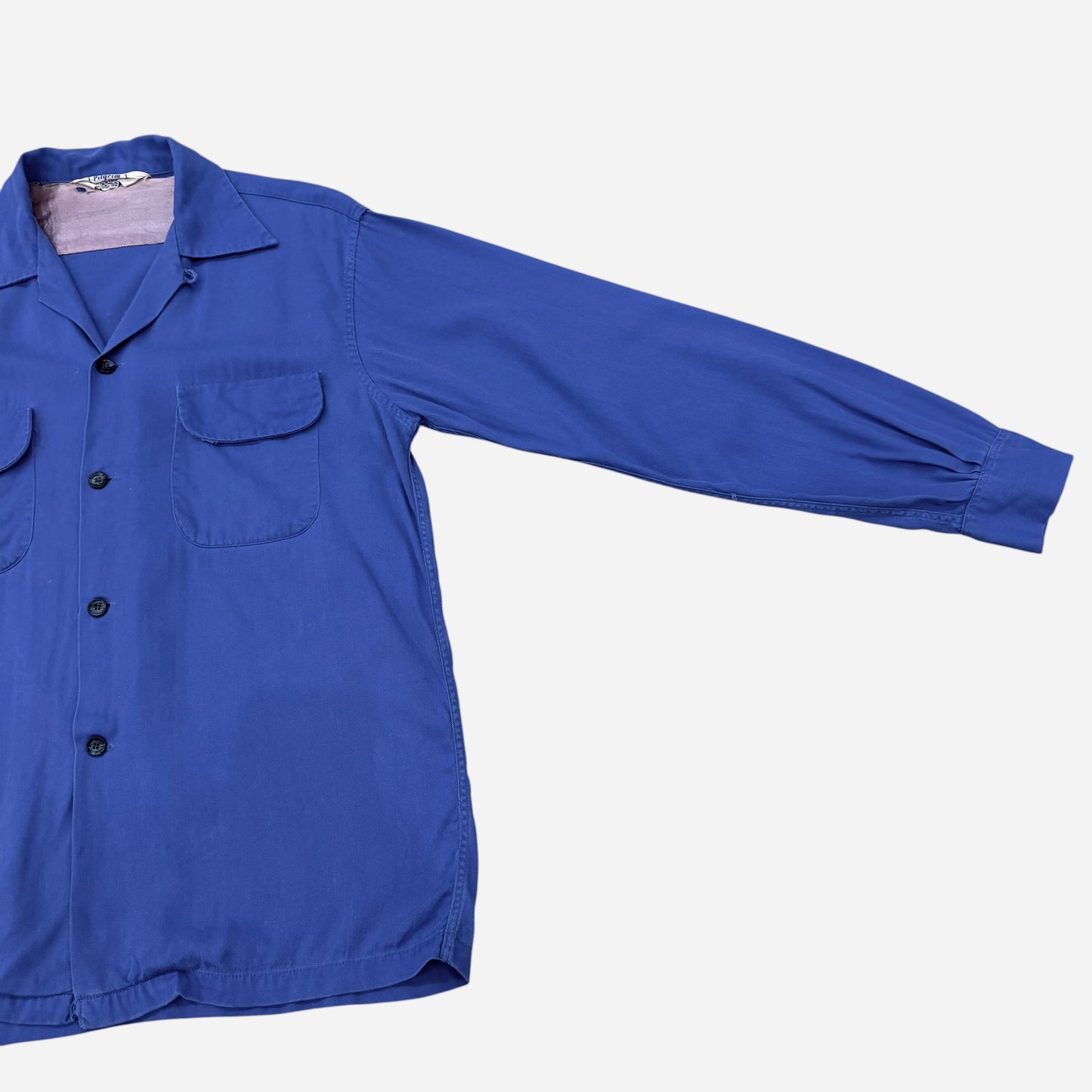 1950s Pilgrim rayon loop collar flap pocket shirt (M)