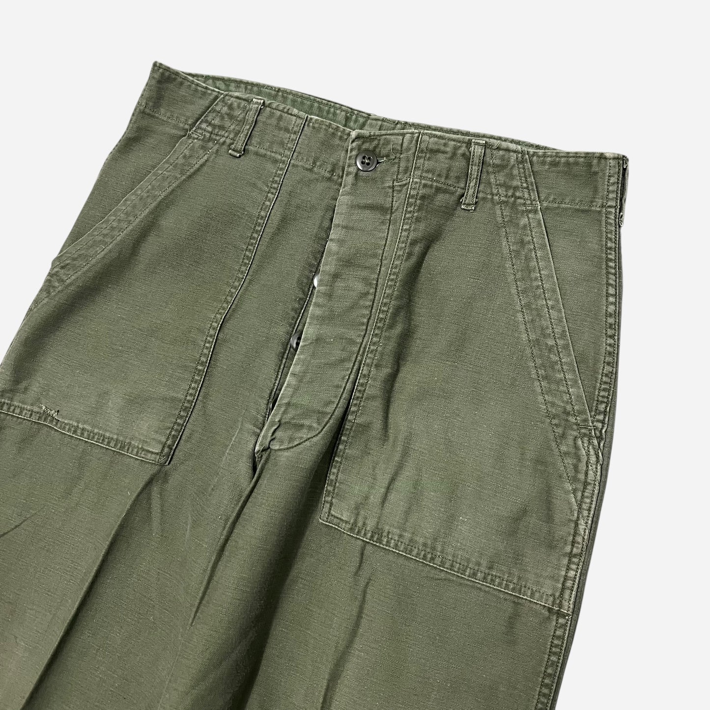 1960s Green OG 107 fatigue pocket button fly pants (32w)