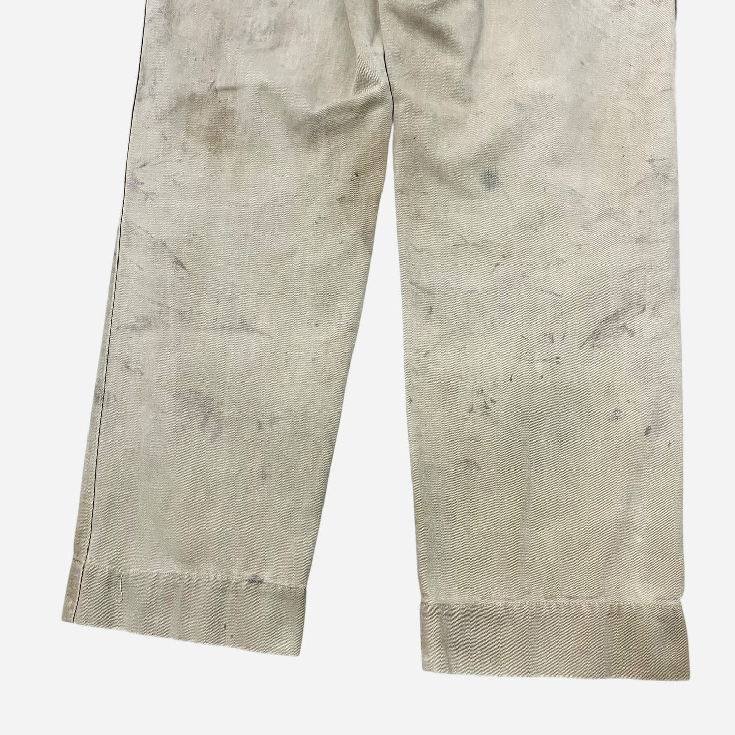 1930s Cream cotton button fly work pants (31w)