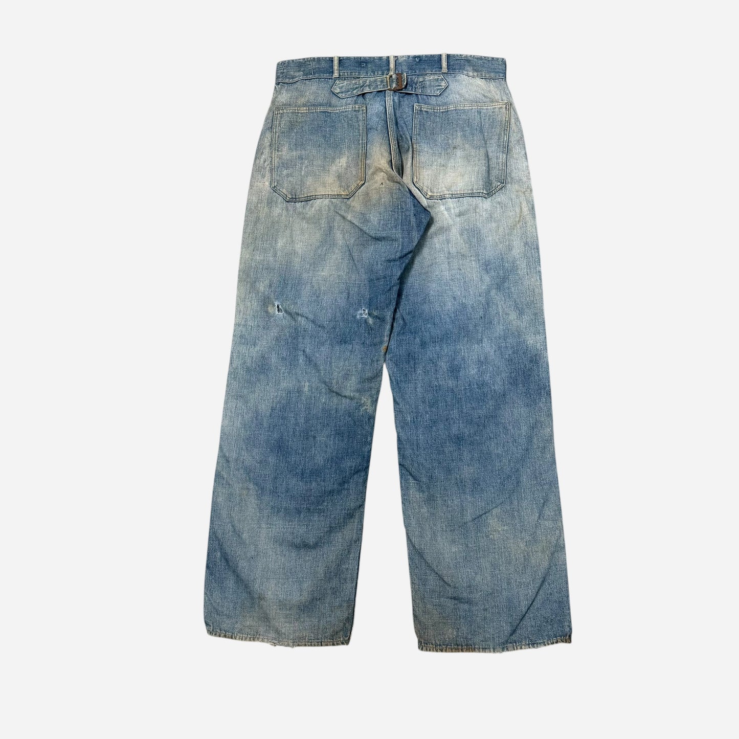 1930s Pointer Brand buckle back repaired denim jeans (35w)