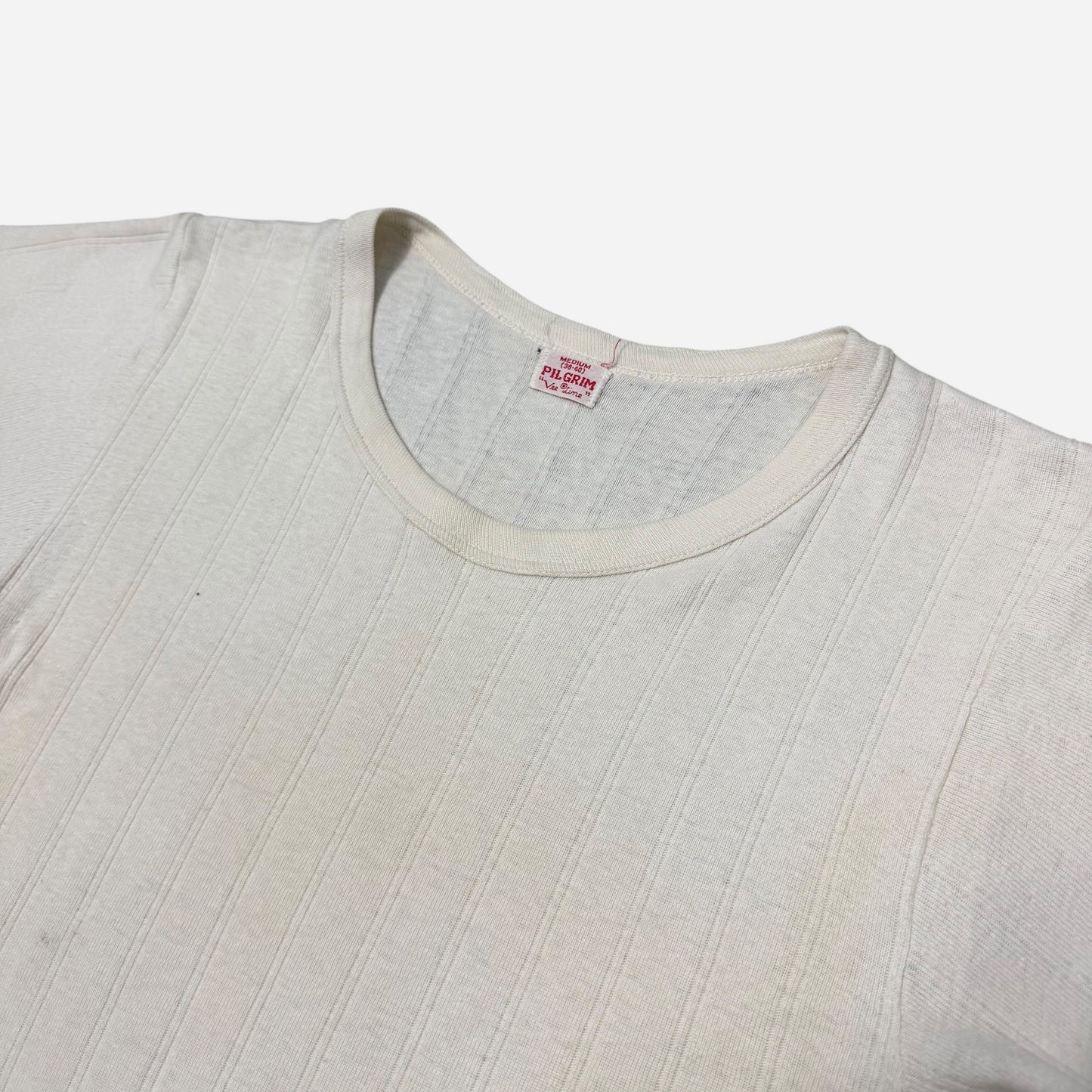1940s Pilgrim ribbed cotton t shirt (M)