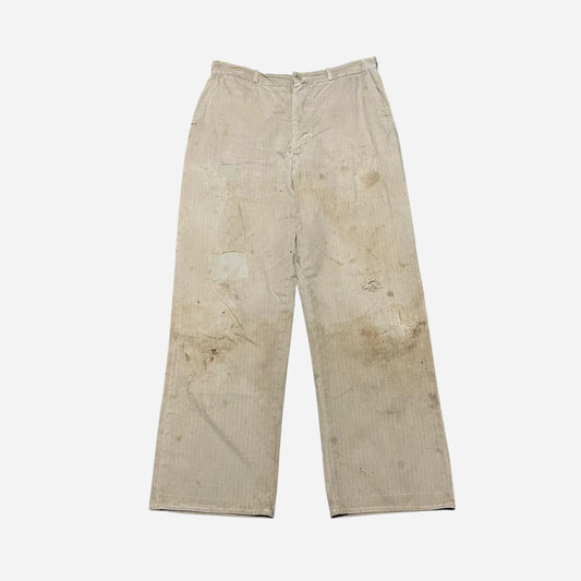 1940s Anvil khaki hbt button fly work pants (32w)