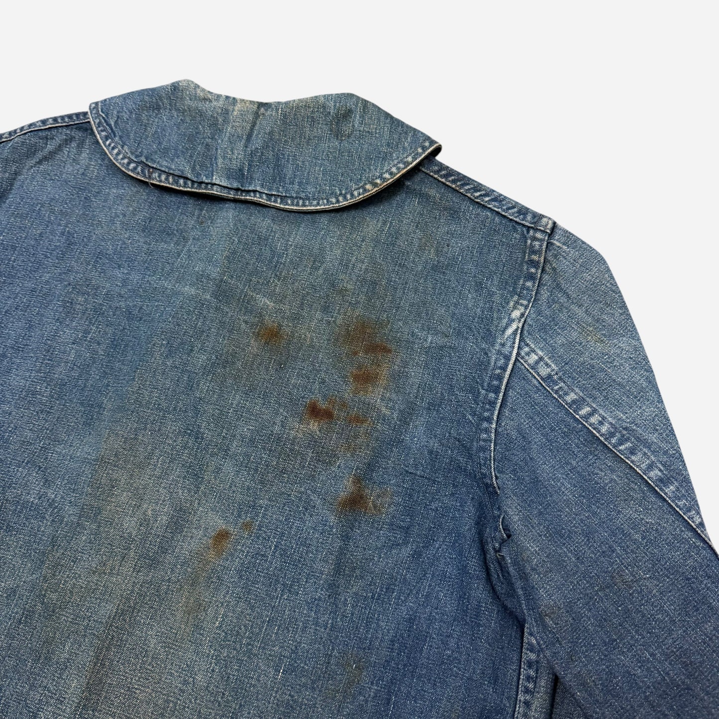 1940s WWII USN denim shawl collar jacket (L)