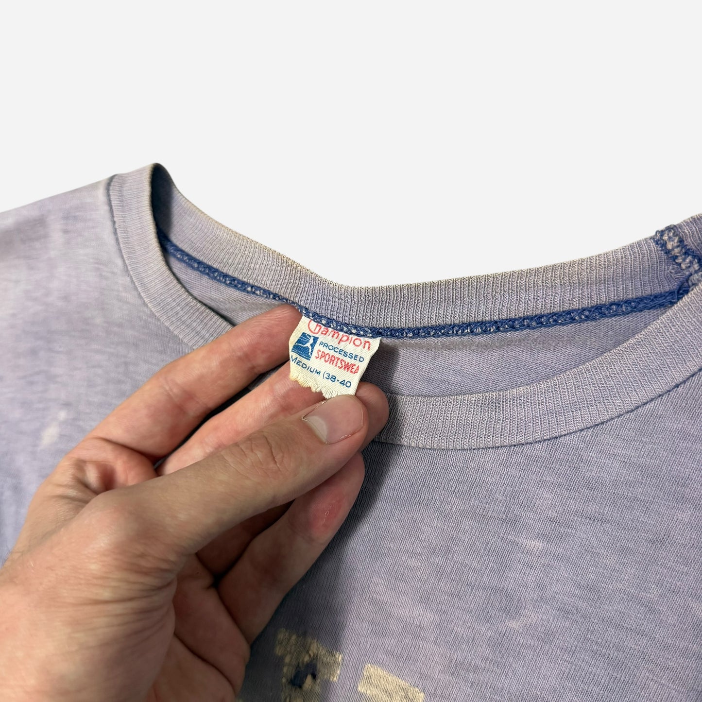 1950s Champion sun faded purple t shirt (M)
