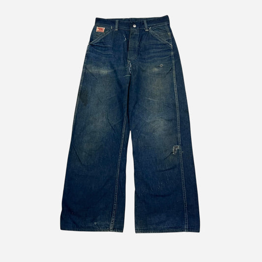 1940s Anvil dark denim lace back jeans (28w)