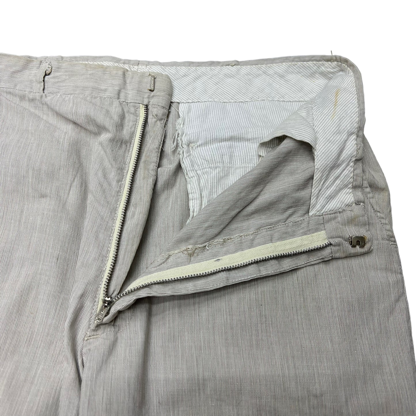 1950s Grey striped light cotton pants (30w)