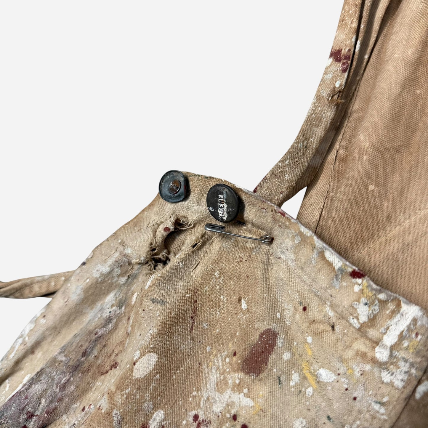 1940s Madewell white painter cloth overalls (40w)