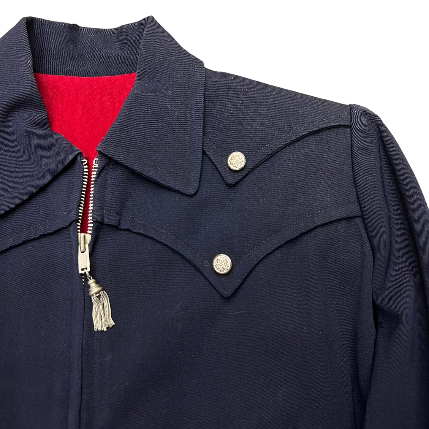 1930s Women’s navy blue wool armor jacket (S)