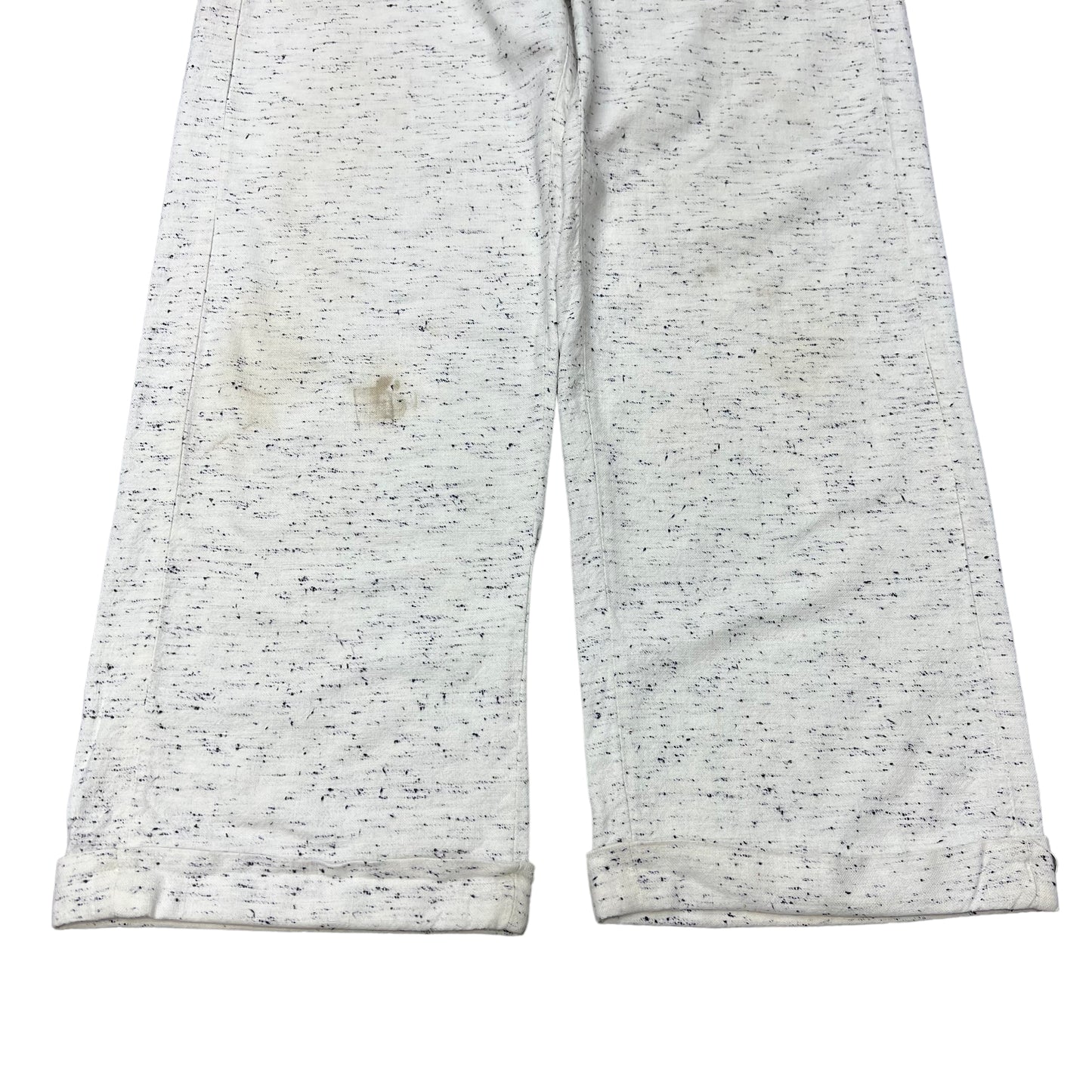 1920s-1930s White fleck cotton side-clasp trousers (31w)