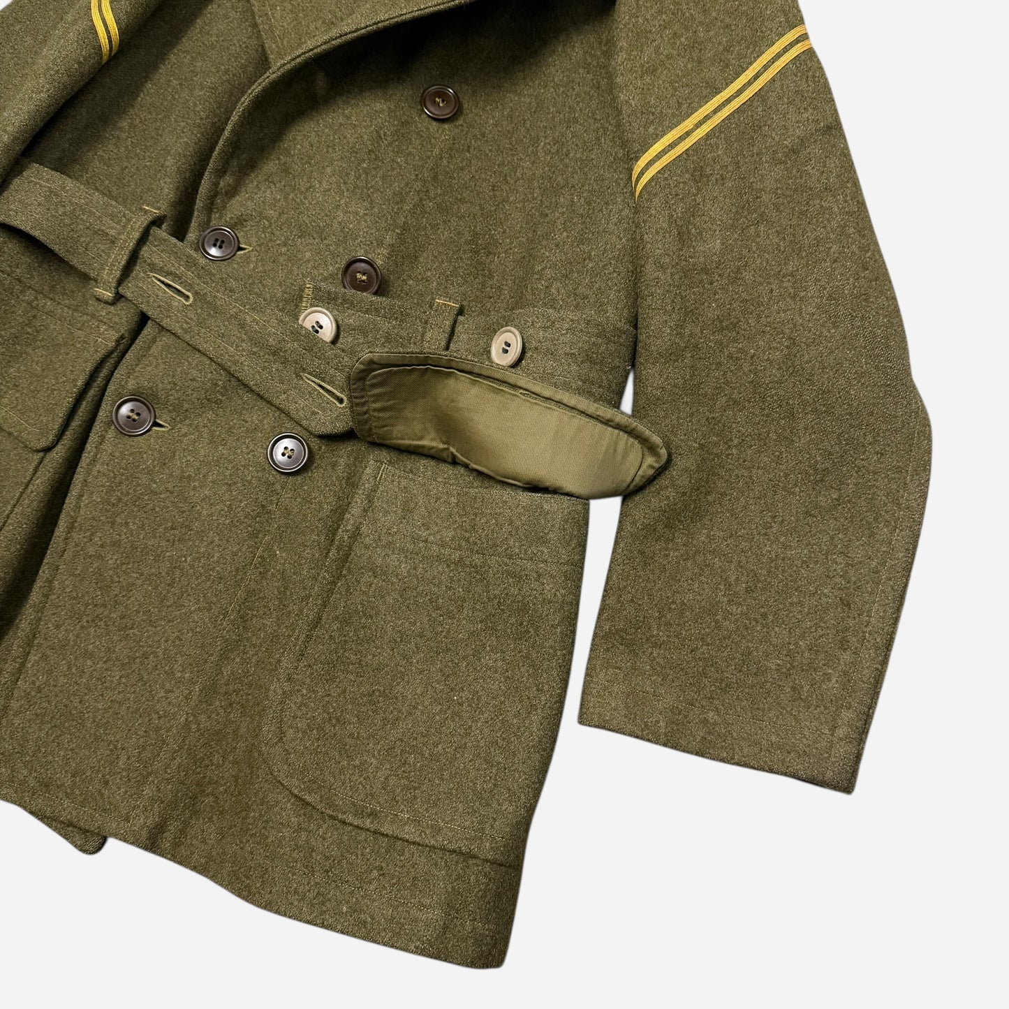 1930s Civilian Conservation Corps green wool double breasted mackinaw jacket (L)