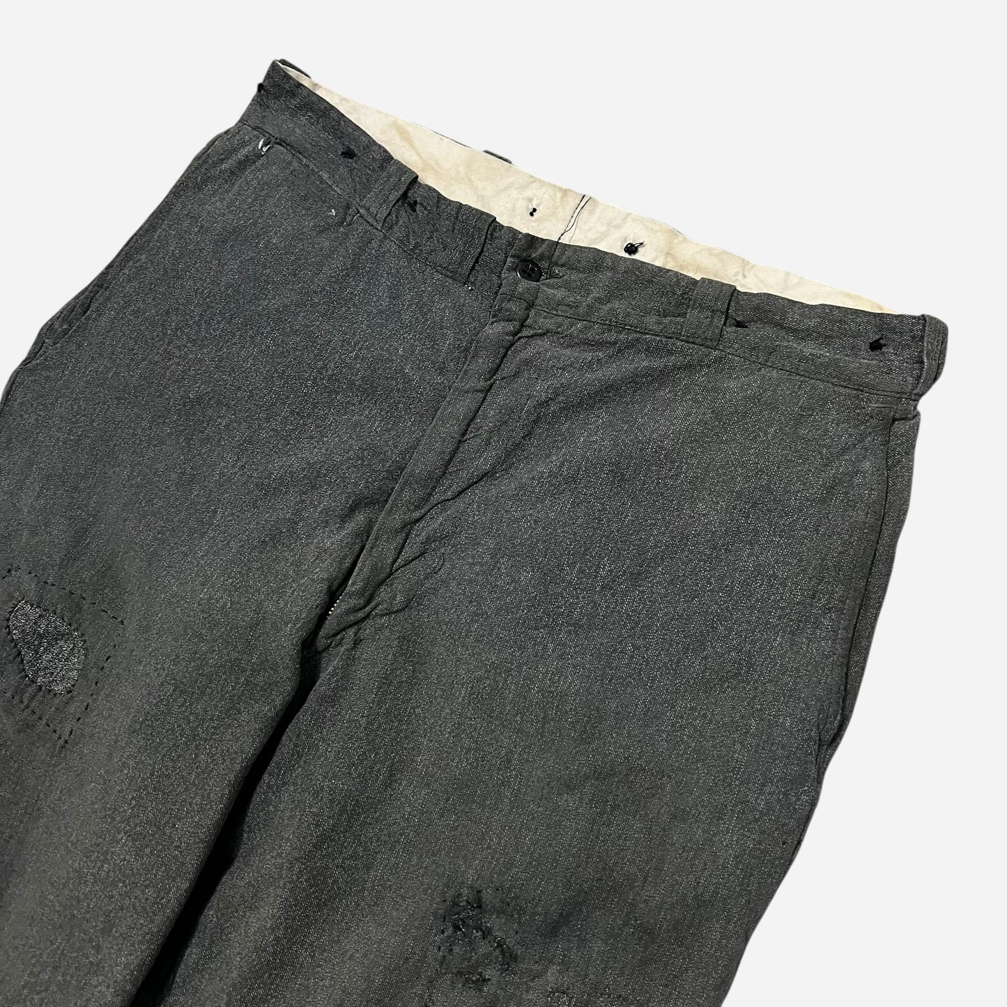 1950s Big Mac sail cloth repaired salt & pepper pants (33w)