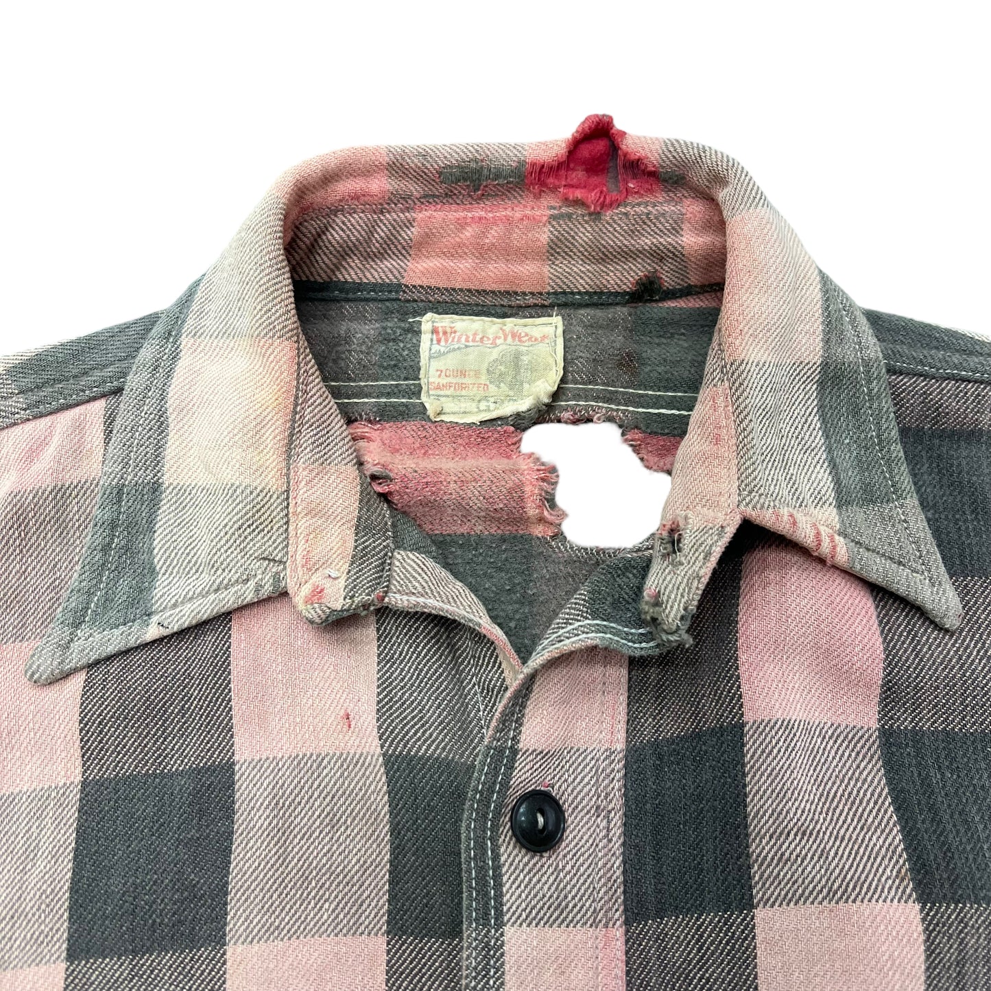 1930s Faded plaid work flannel (M/L)