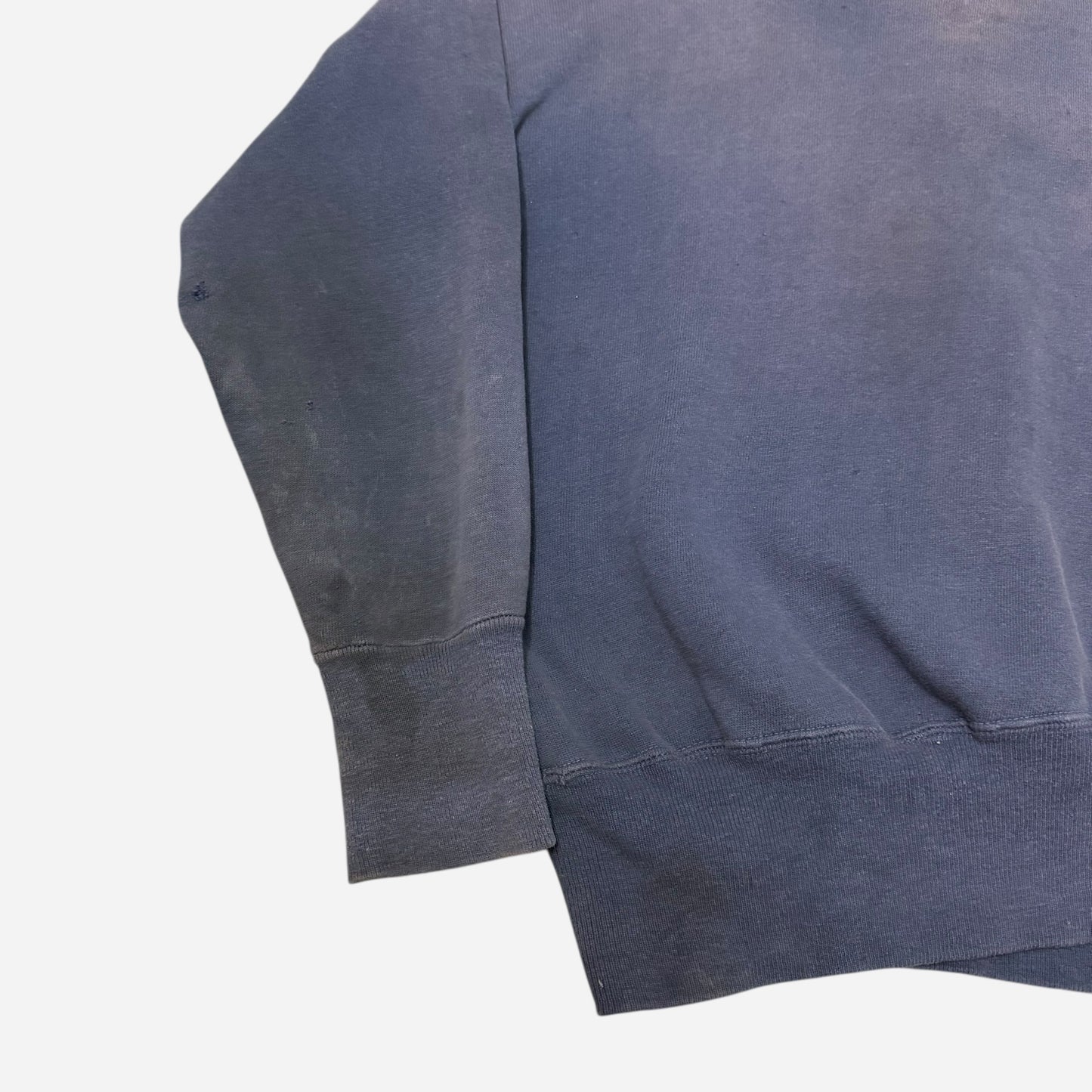 1950s Farmer worn blue sun faded quarter zip collared sweatshirt (M/L)