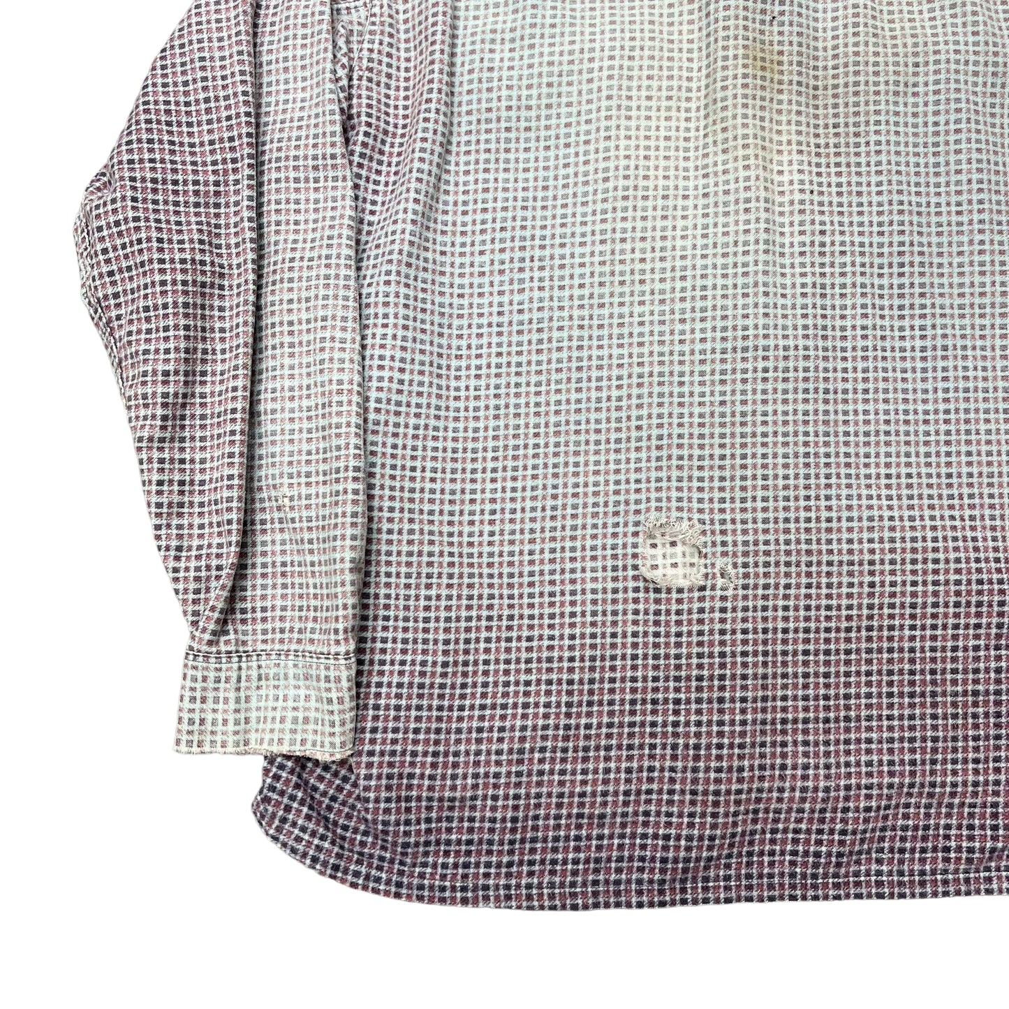 1950s Purple plaid sun faded cotton shirt flannel (M)