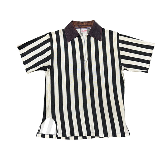 1960s Rayon striped referee jersey shirt (M)