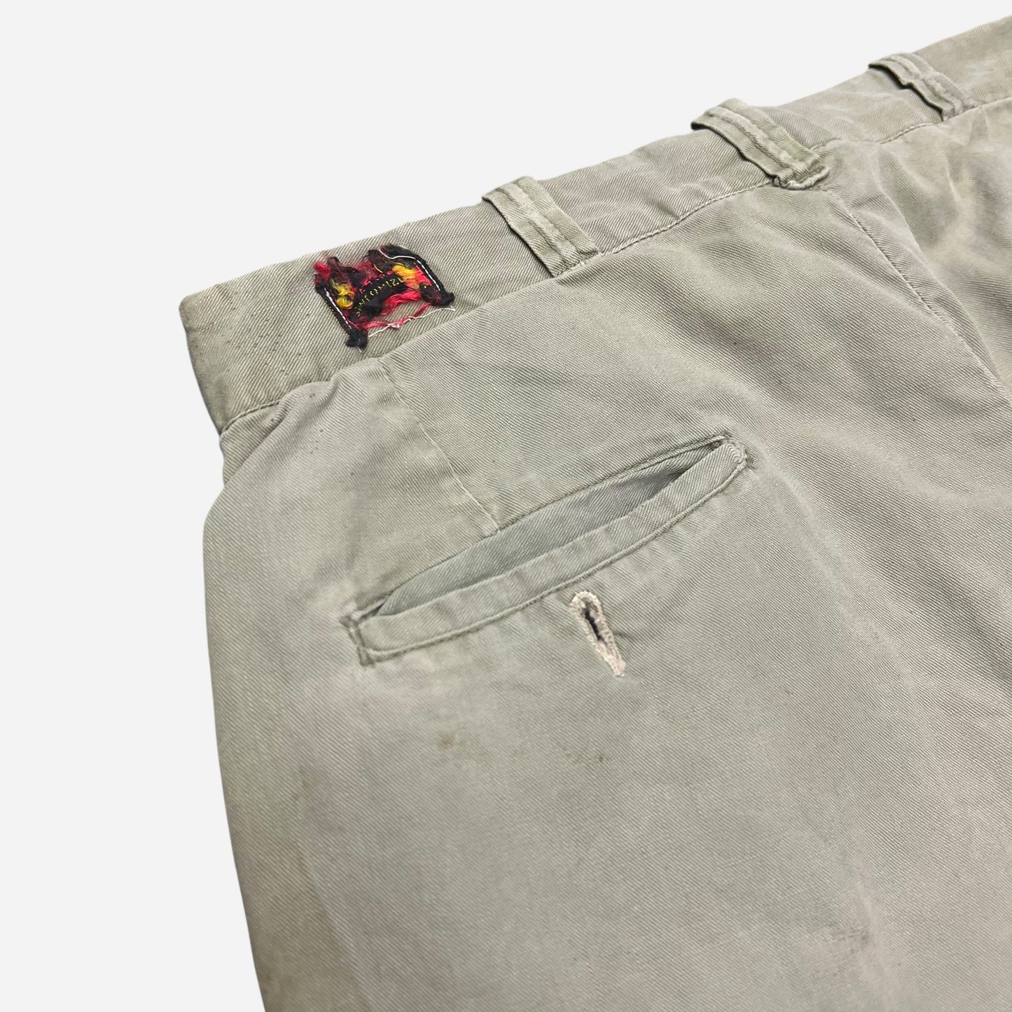 1950s Lee light green cotton button fly work chino pants (31w)