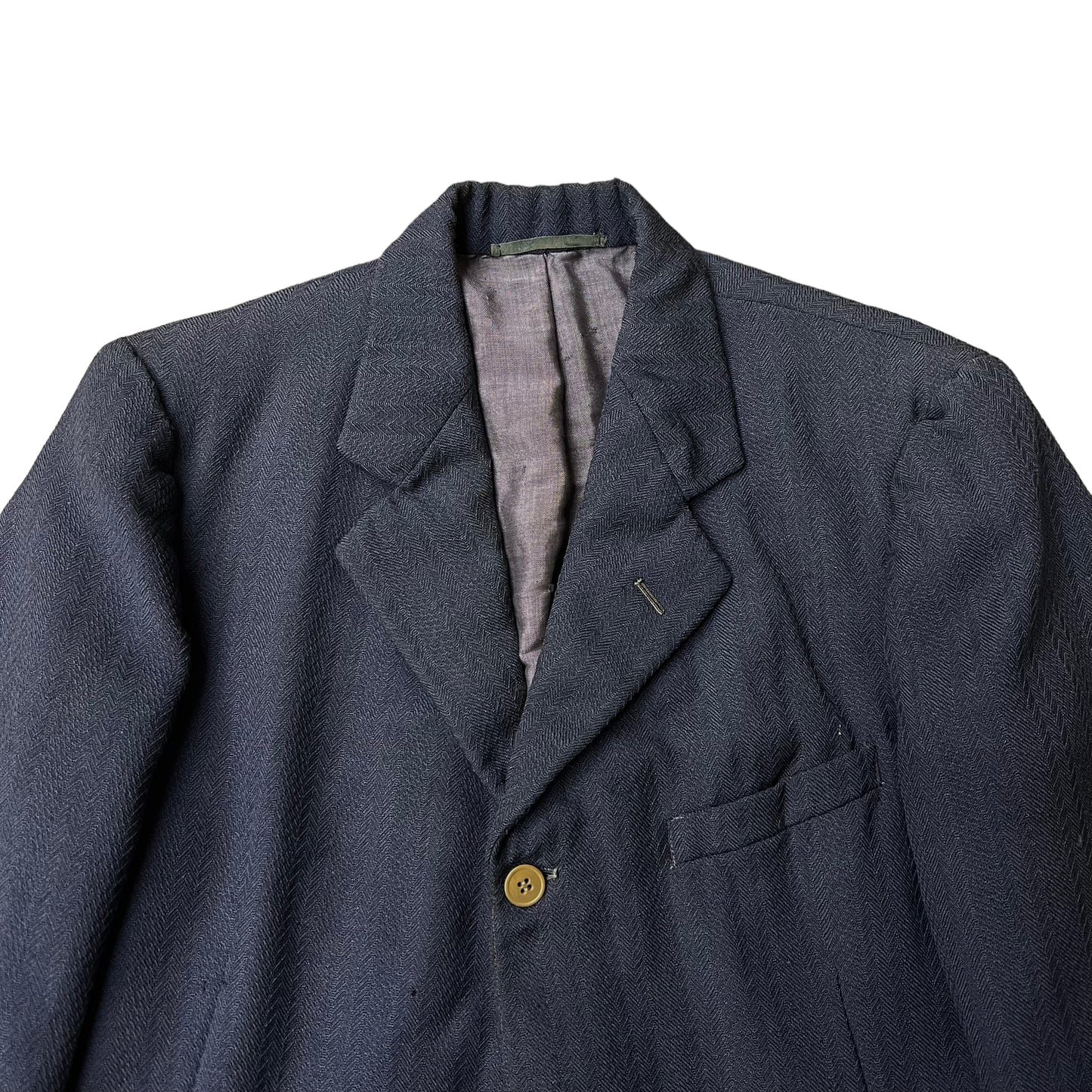 1920s-1930s Navy blue woven suit jacket (M)