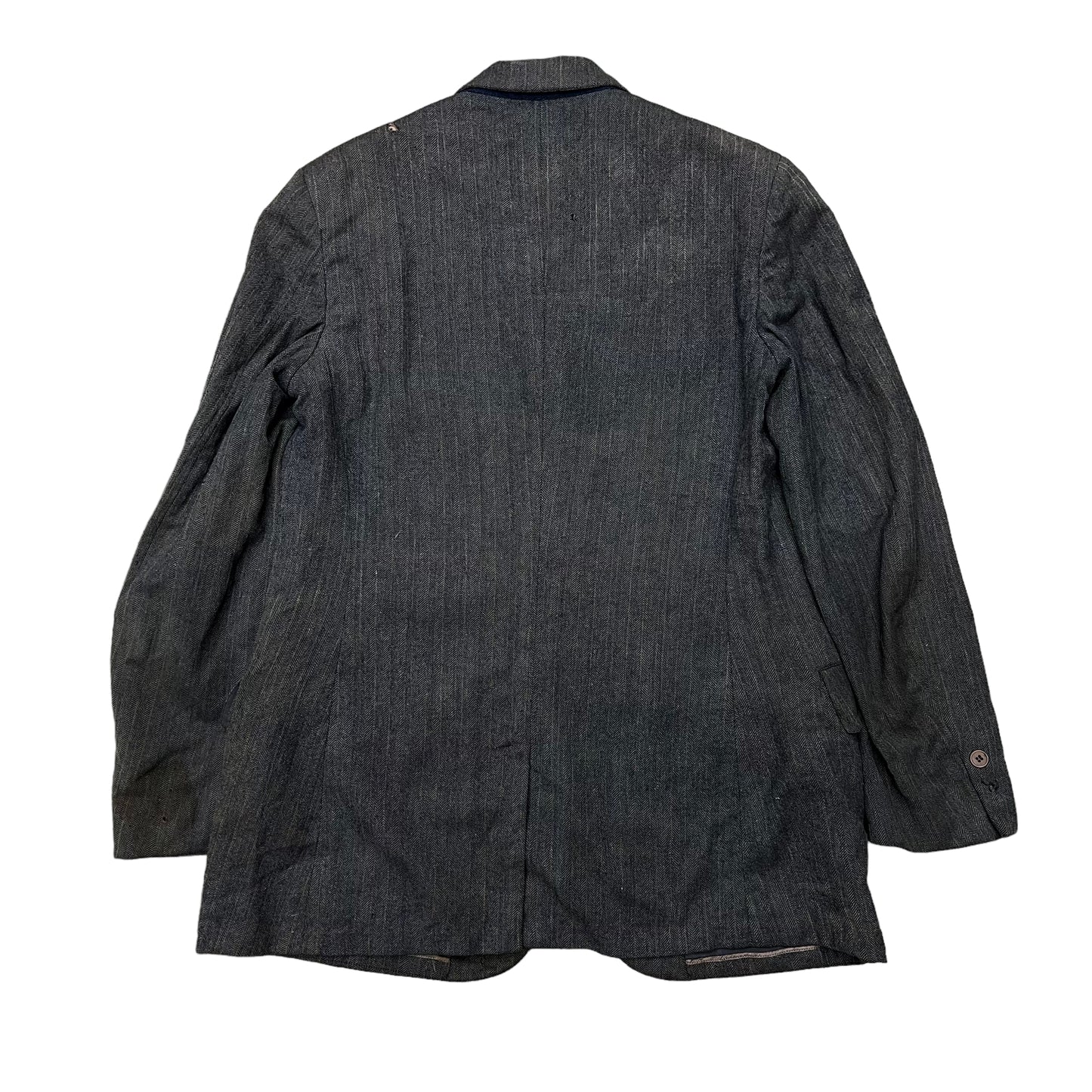 1920s Faded distressed grey herringbone jacket (M)