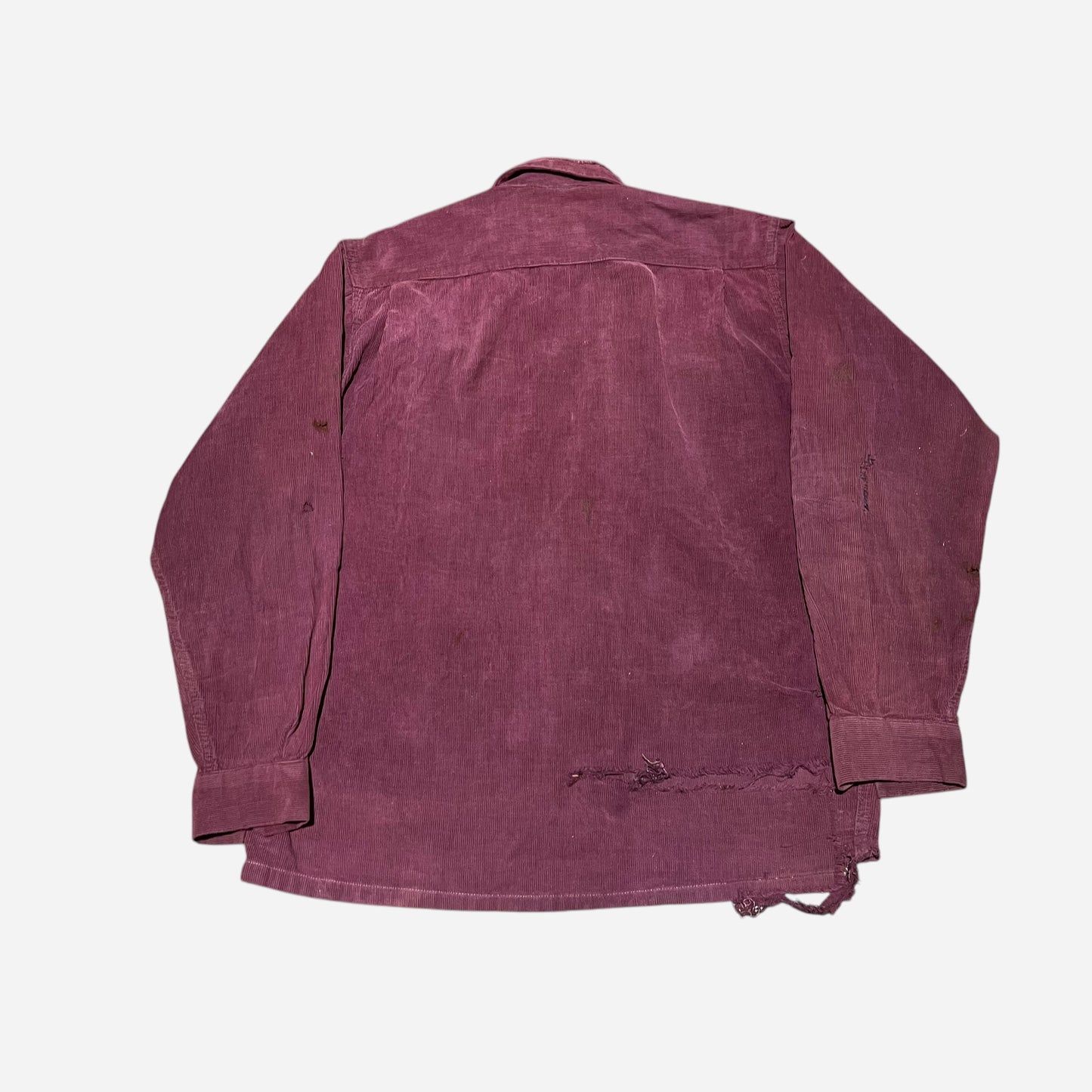 1950s Burgundy corduroy zip up shirt (M/L)