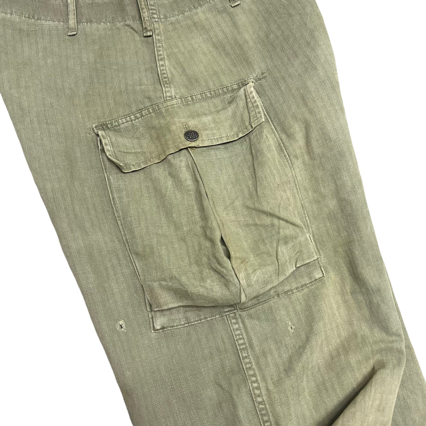 1950s HBT 13 Star button fly cargo US Army pants (32w)