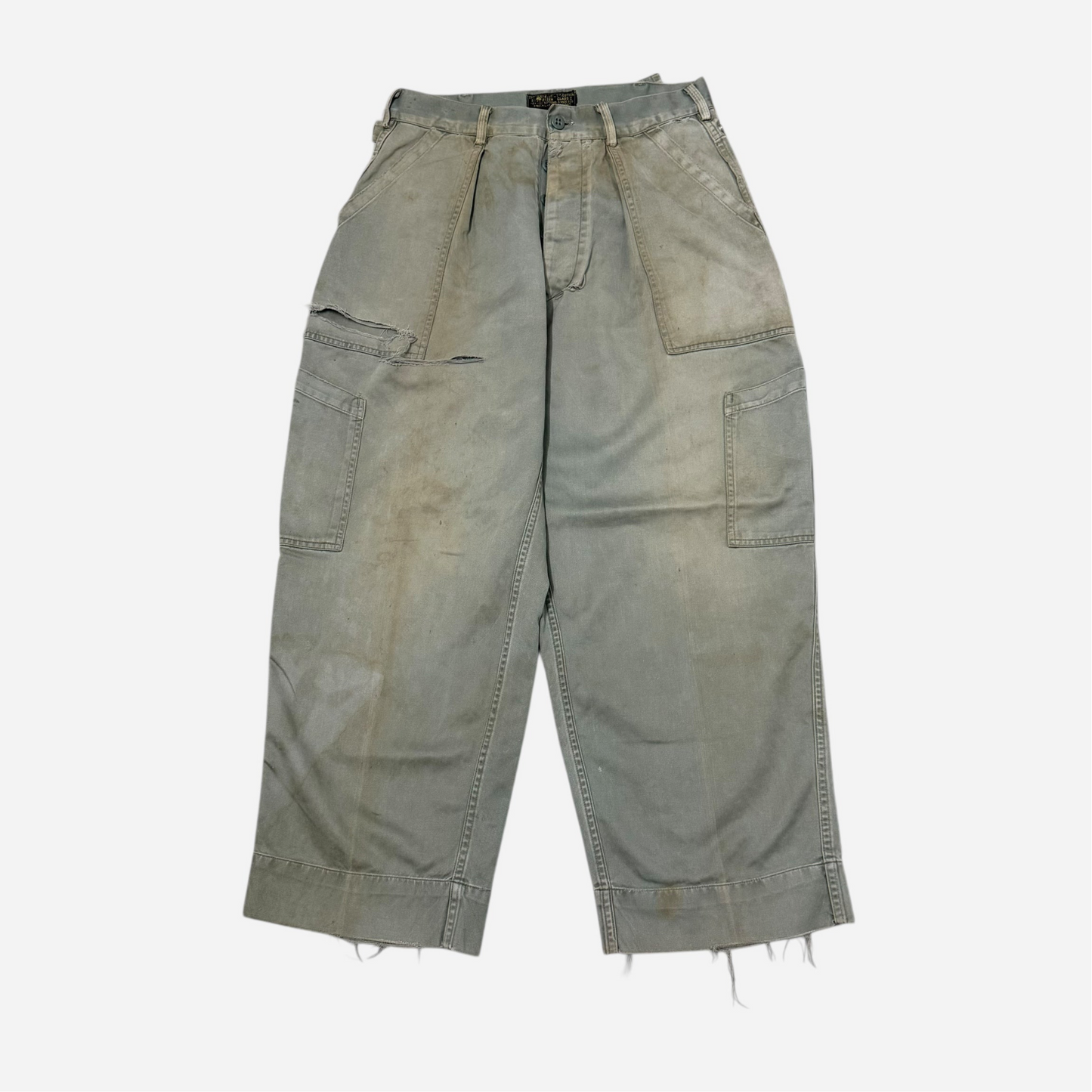 1950s USAF distressed mechanic fatigue pants (30w)