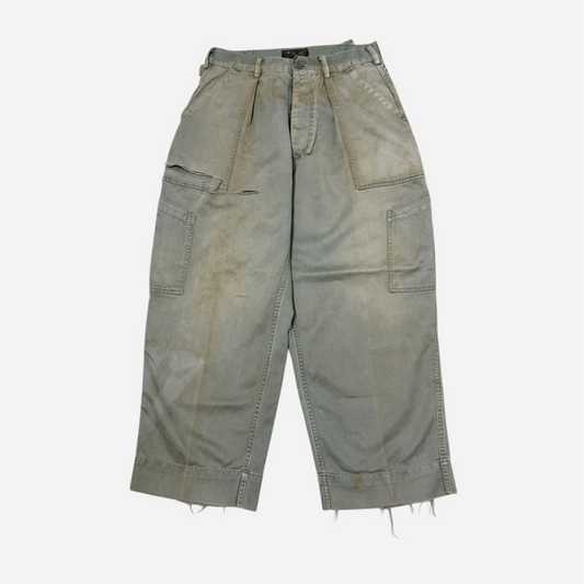 1950s USAF distressed mechanic fatigue pants (30w)