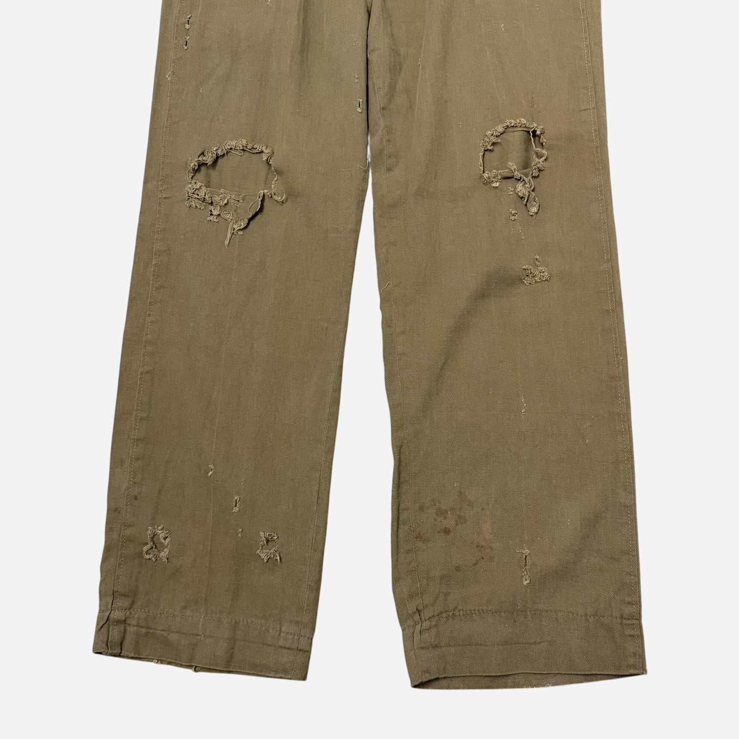 1930s Green light cotton button fly pants (36w)
