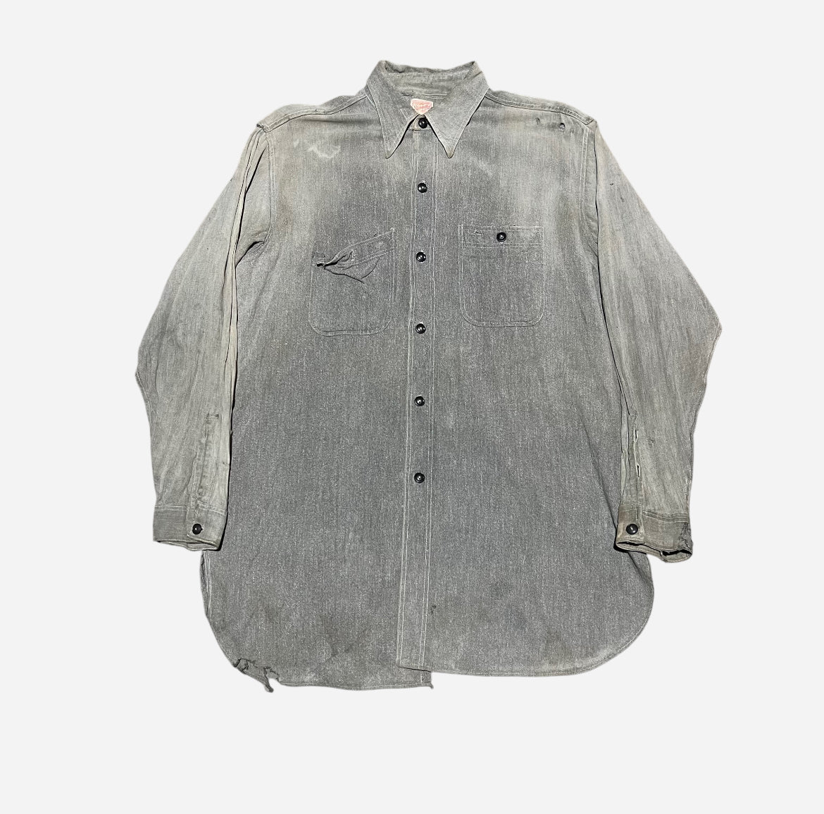 1930s 1940s Salt and pepper chambray (L)