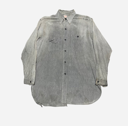 1930s 1940s Salt and pepper chambray (L)