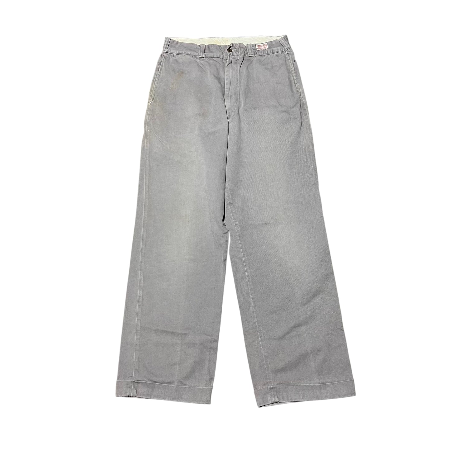 1950s Hercules gray sail cloth chino work pants (30w)