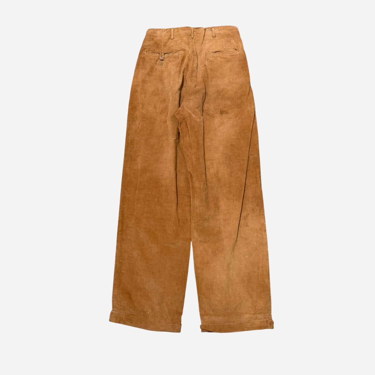 1940s Sunset Loel orange corduroy pleated pants (28w)