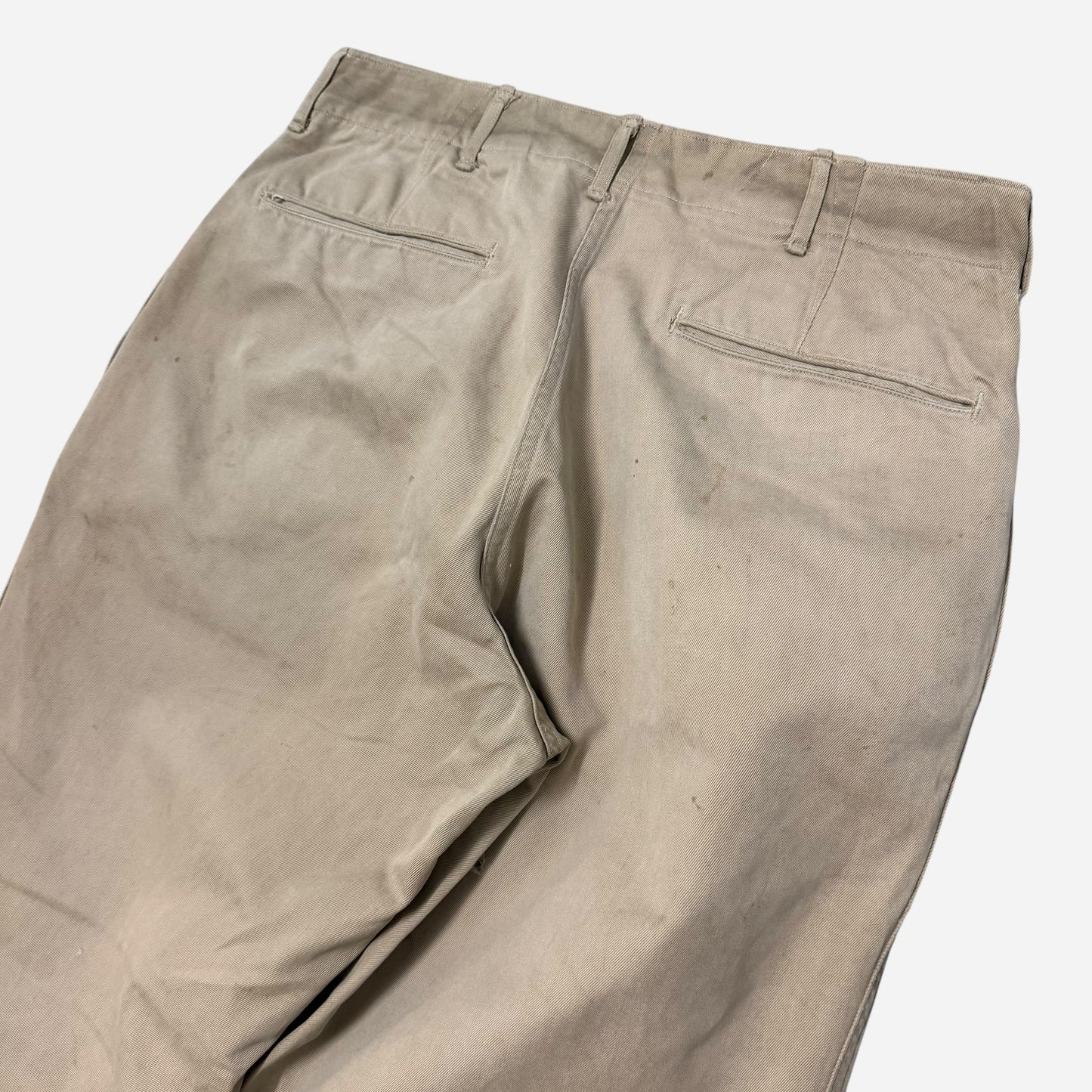1930s US Army zinc button khaki chinos (30w)