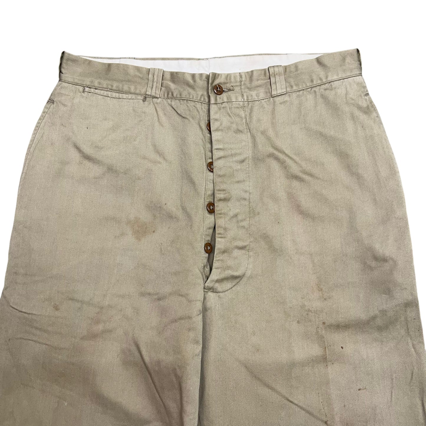 1950s Button fly khaki chino work pants (32w)