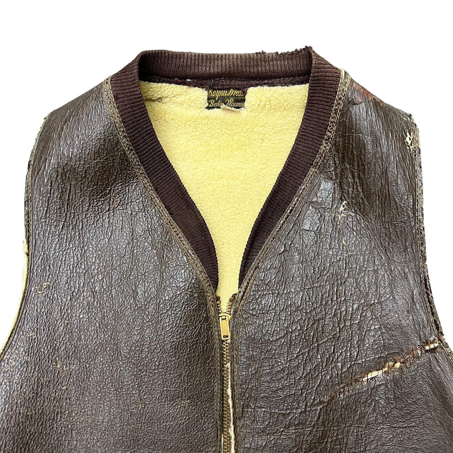 1930s Sherpa leather vest (M/L)