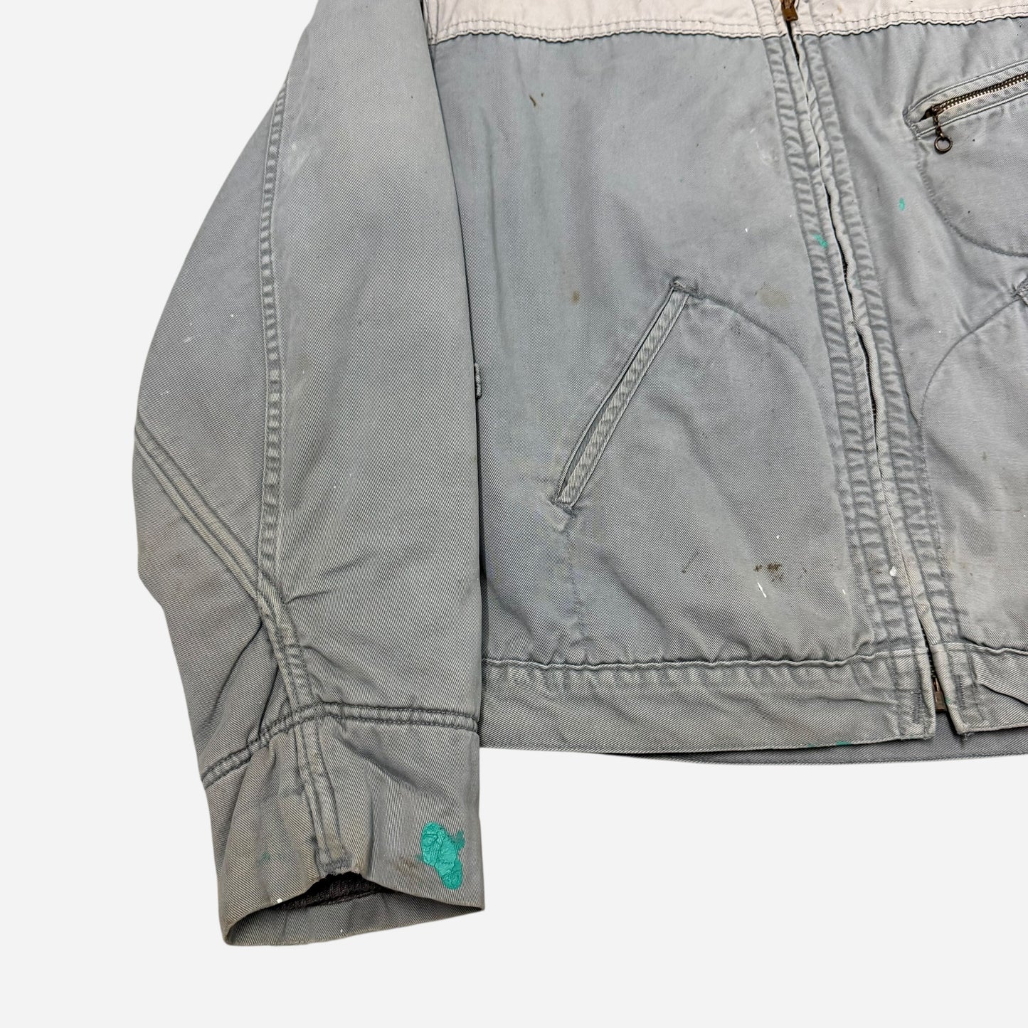 1950s Key brand gray cotton belt back work jacket (M/L)